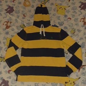 90s Ralph Lauren Polo Striped Hoodie Vintage Stripes Stripe Yellow & Blue